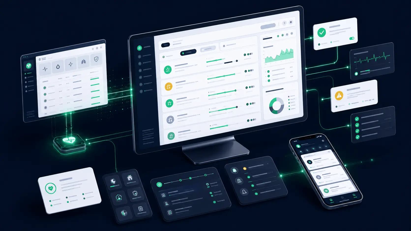 Healthcare care coordination software dashboard showing EMR integration and clinician workflows