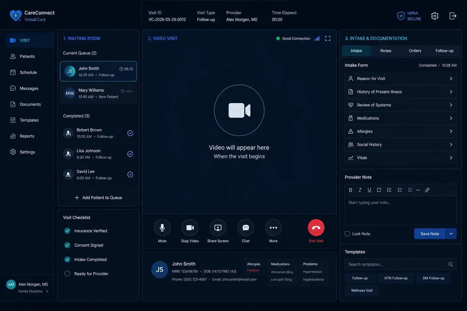 Telehealth Platform Development: Architecture for Video Visits, Scheduling, and Clinical Documentation